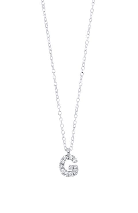 Icon Diamond Initial Pendant Necklace