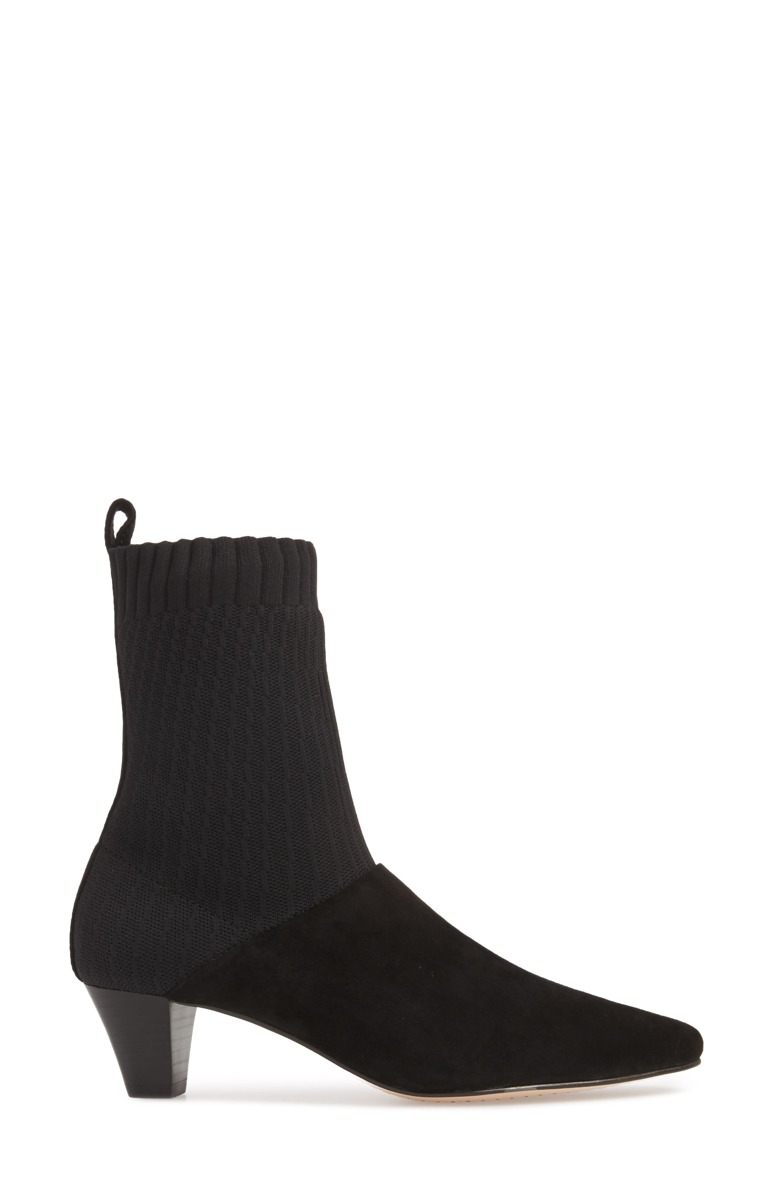 Nuria Sock Bootie, Alternate, color, BLACK SUEDE