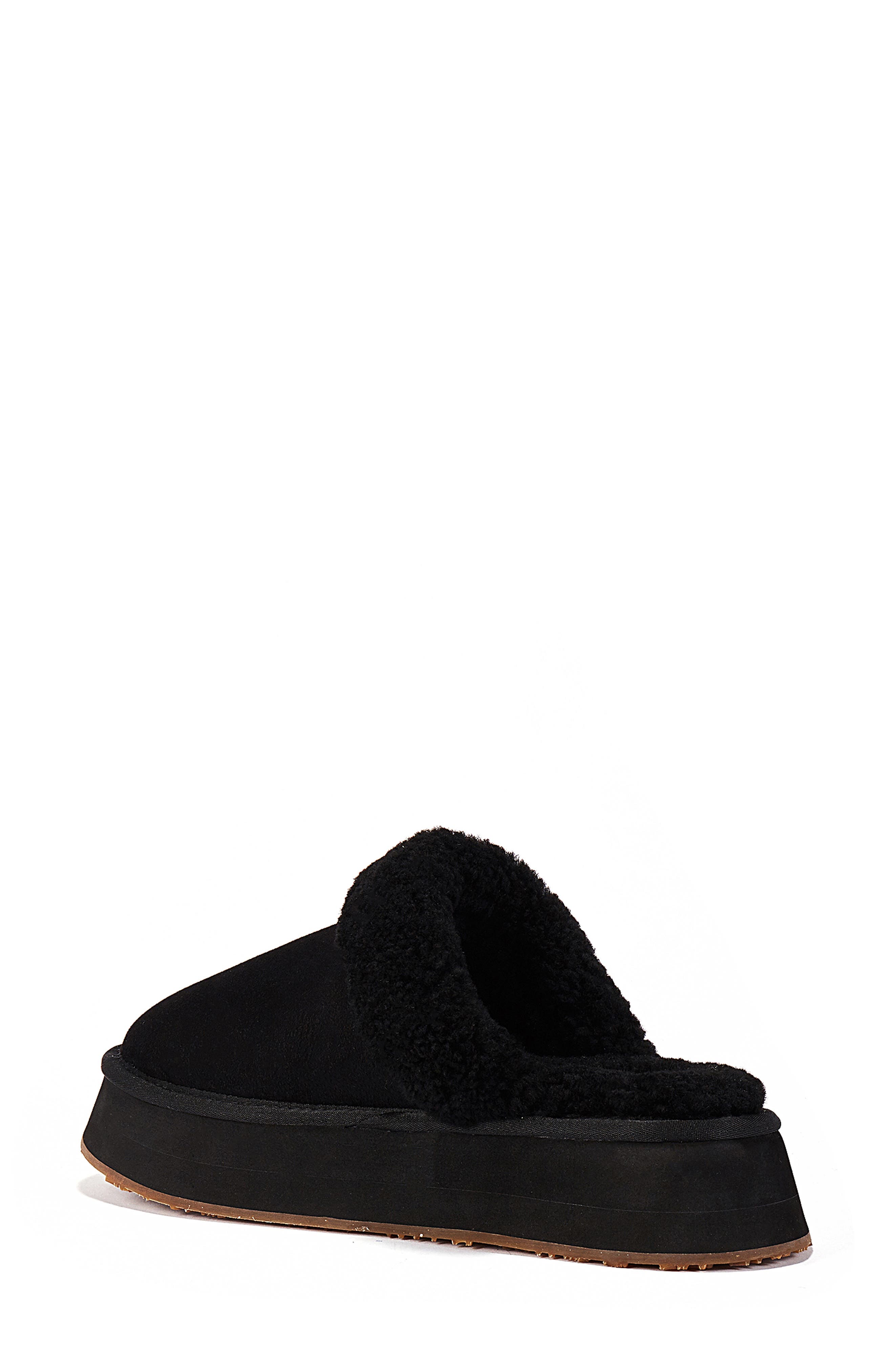 Australia Luxe Collective Genuine Shearling Platform Mule Slipper, Alternate, color, Black