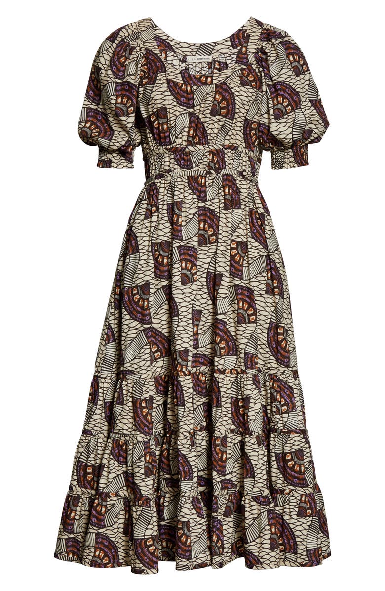 Ulla Johnson Juniper Puff Sleeve Midi Dress, Alternate, color, 