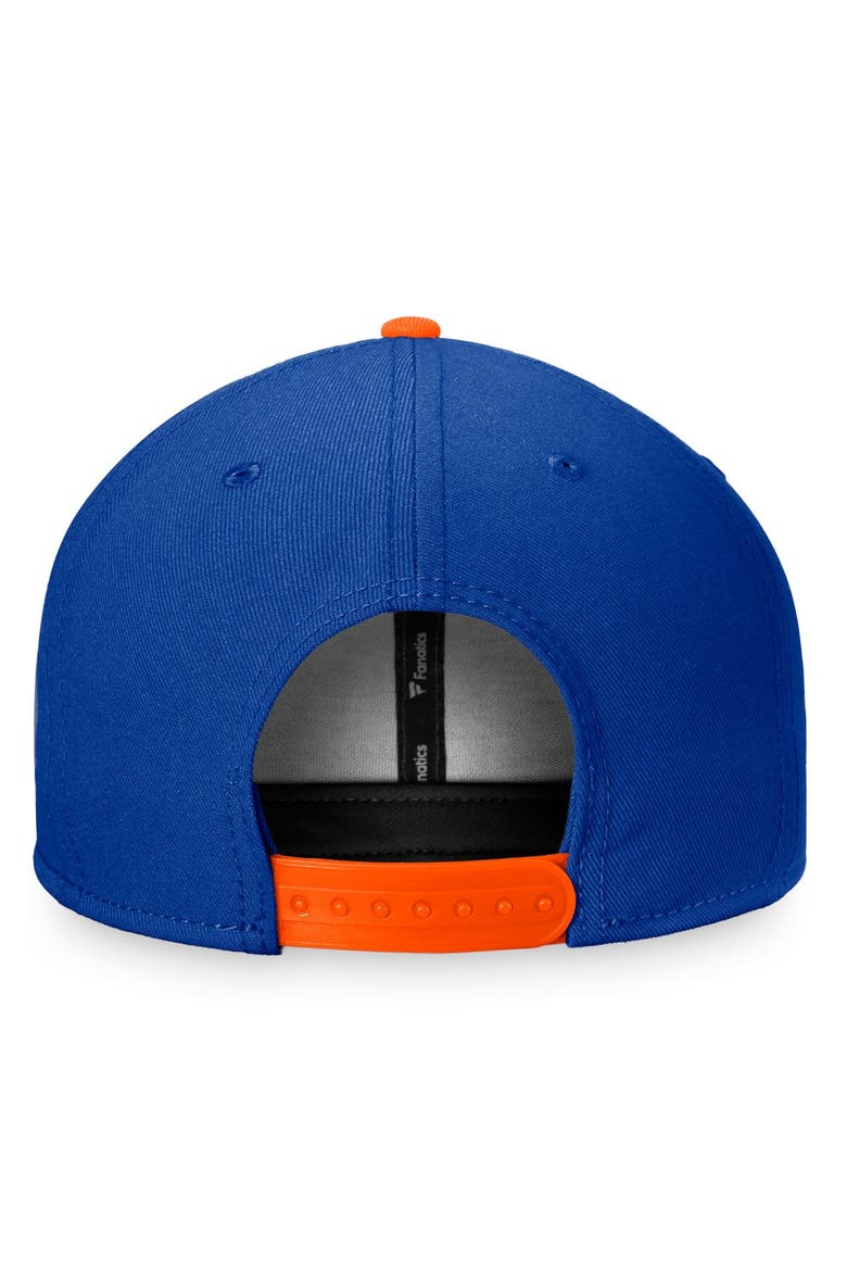 Men's Fanatics Branded Royal/Orange New York Islanders Fundamental Colorblocked Snapback Hat, Alternate, color, Royal