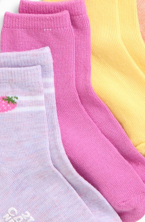 CAPELLI NEW YORK CAPELLI NEW YORK KIDS' SPORTY FRUIT ASSORTED 10-PACK GRIPPER CREW SOCKS