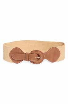 Vince Camuto Stretch Woven Straw Belt