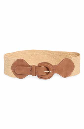 Vince Camuto Stretch Woven Straw Belt