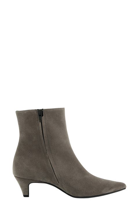 Ciara Pointed Toe Kitten Heel Bootie