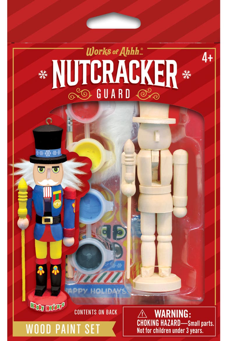 Nutcracker Guard Ornament Paint Kit, Main, color, Multicolor