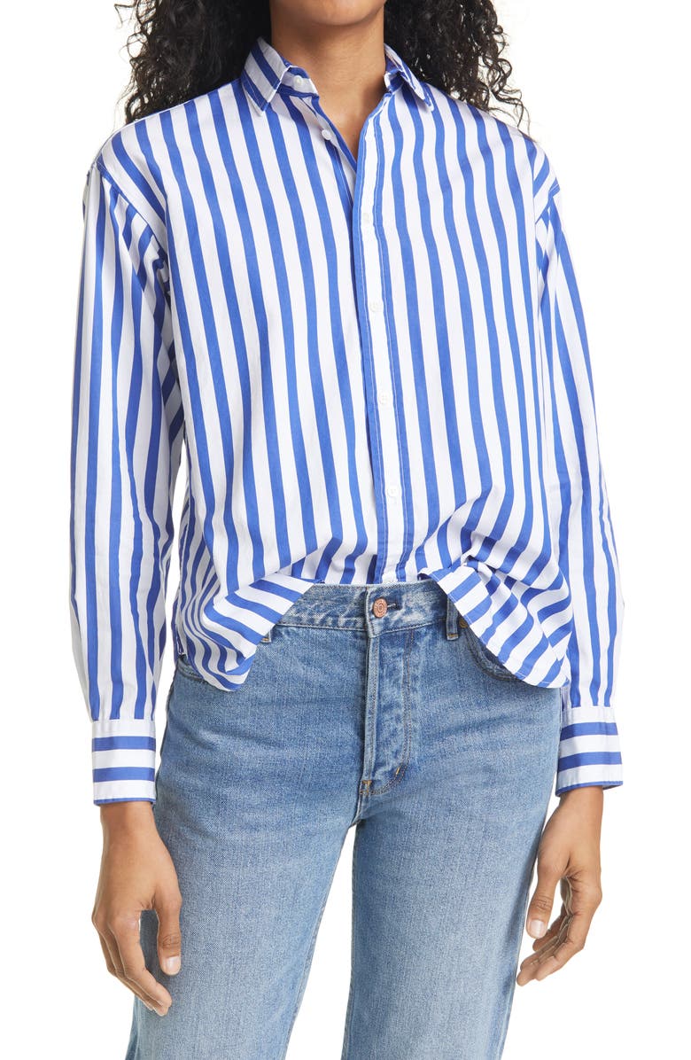 Polo Ralph Lauren Stripe Cotton Button-Up Shirt, Main, color, 