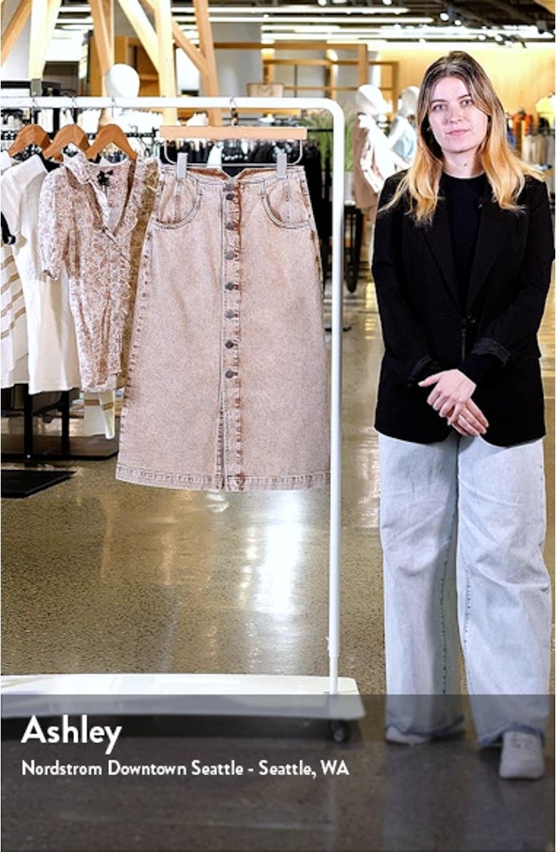 Button Front Denim Midi Skirt, sales video thumbnail