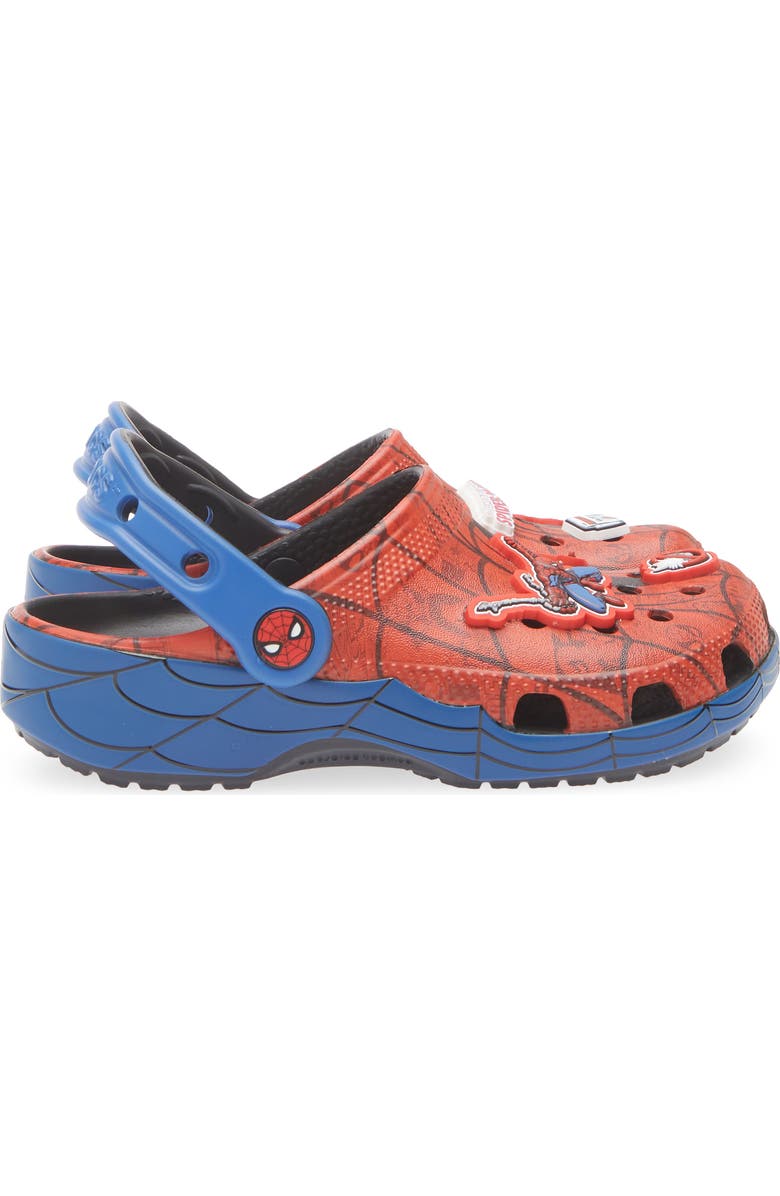 CROCS Kids' Spiderman Web Classic Clog, Alternate, color, Red Multi
