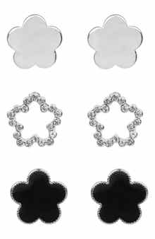 JARDIN Set Of 3 Clover Stud Earrings