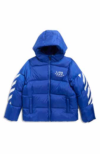 Kids' Diagonal Hooded Puffer Jacket