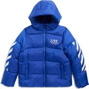 L/AB C/O OFF-WHITE Kids' Diagonal Hooded Puffer Jacket