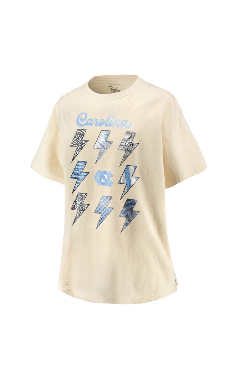 PRESSBOX Women's Pressbox Cream North Carolina Tar Heels Flash Lightning Rocker Oversized Pullover Sweatshirt, Alternate, color, 