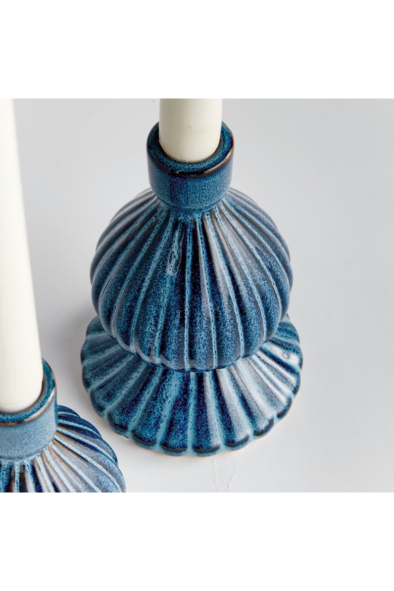 Mela Taper Candle Holders Set of 2, Alternate, color, Blue