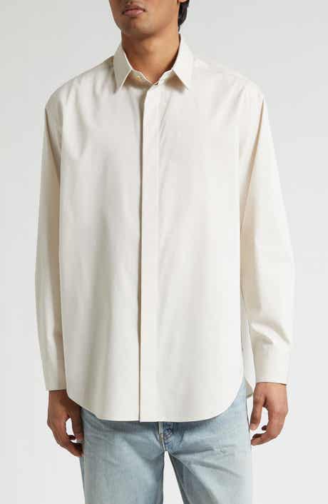 Classic Stretch Cotton & Wool Button-Up Oxford Shirt