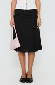 Princess Polly Such Delight Linen Blend Midi Skirt
