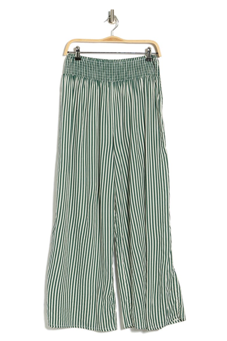 Printed Flowy Pants, Alternate, color, GREEN BOTANICAL STRIPE