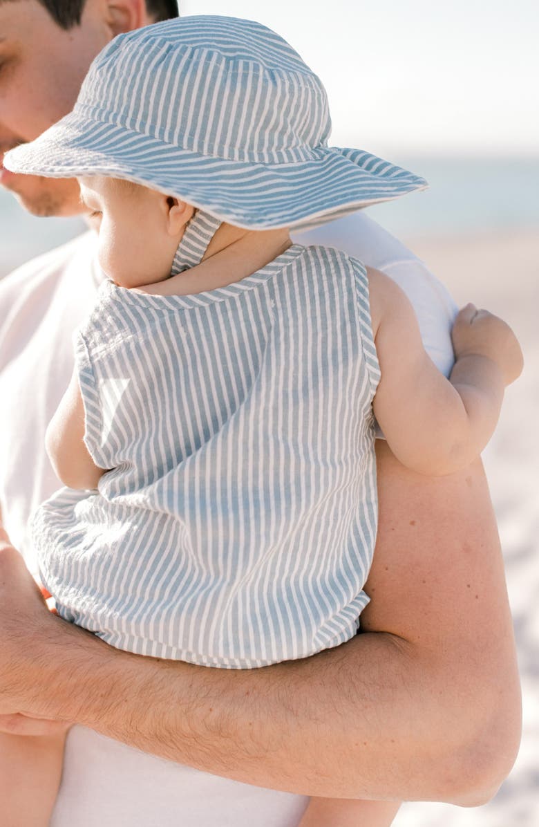 Pehr Seersucker Bucket Hat, Alternate, color, Marine Blue
