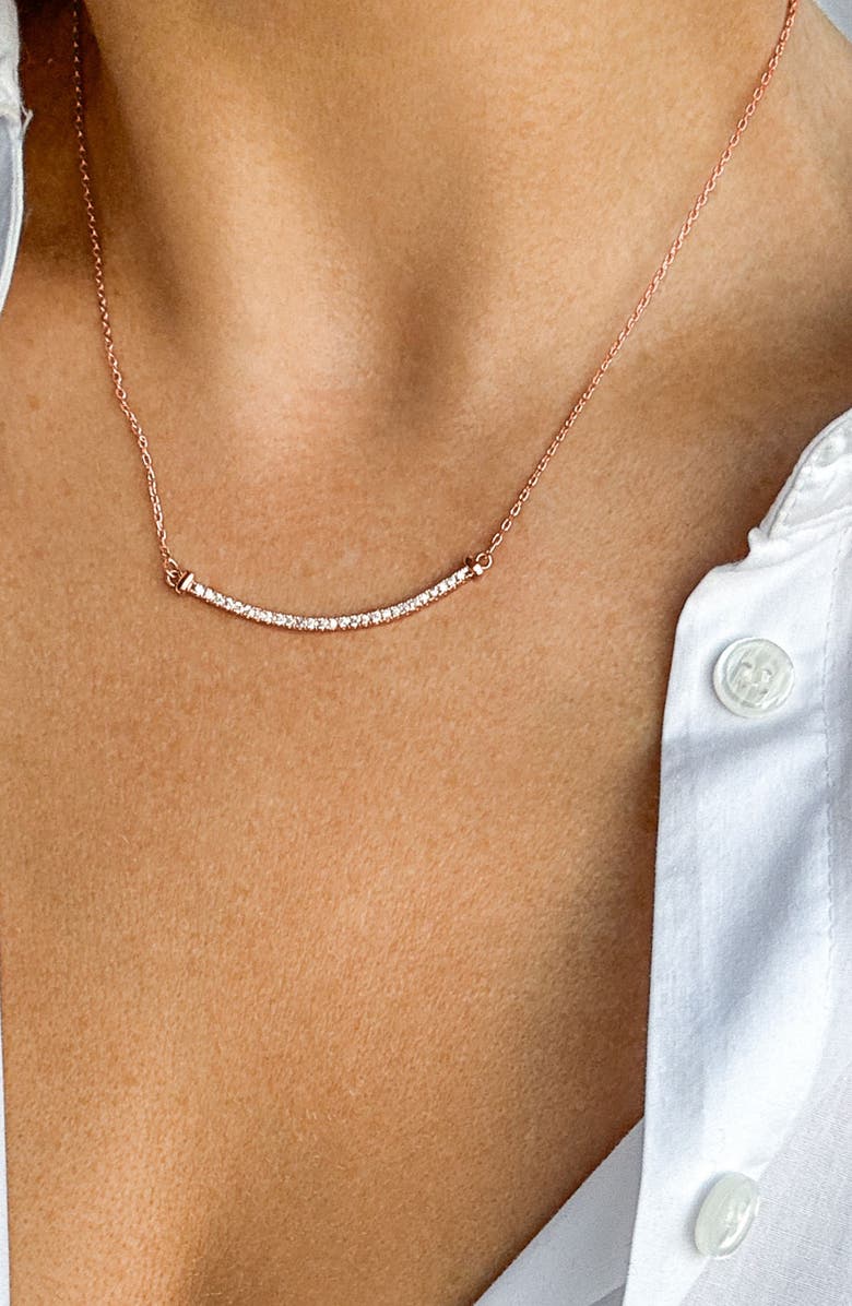 Adornia Set of 2 Crystal Curved Bar Necklaces, Alternate, color, Pink