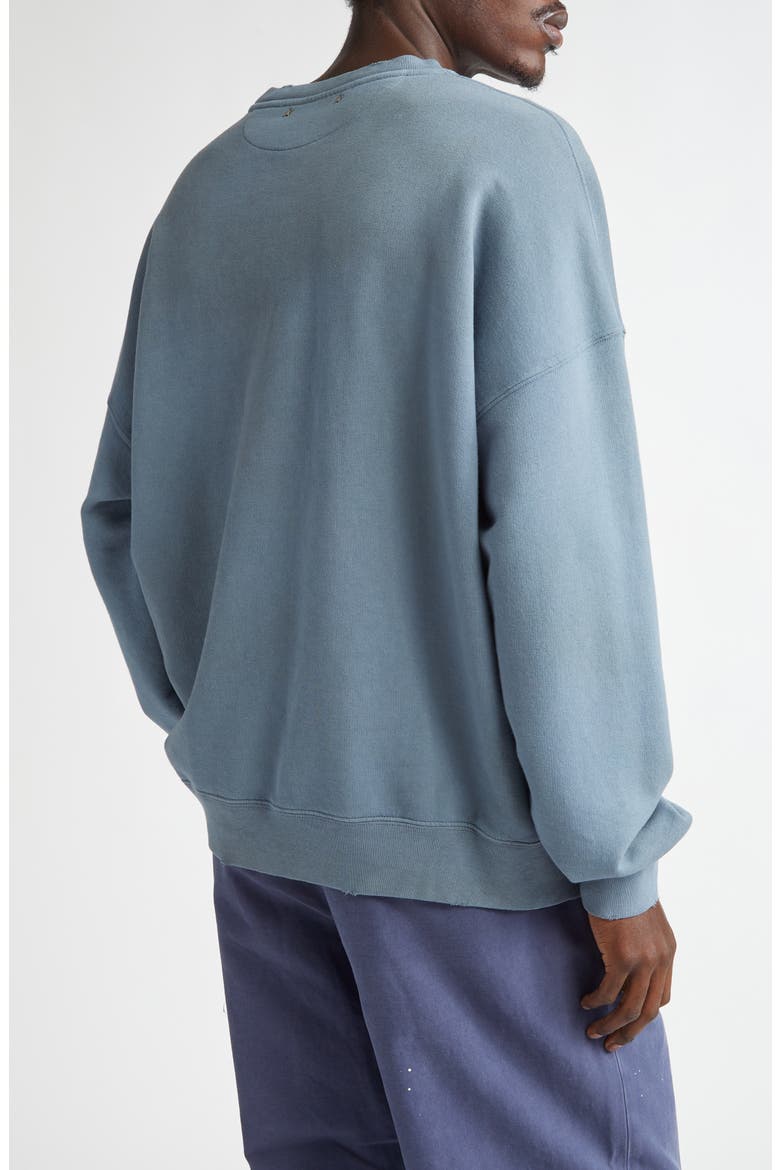 Journey Collection Distressed Logo Graphic Sweatshirt, Alternate, color, WINDWARD BLUE/ HERITAGE WHITE