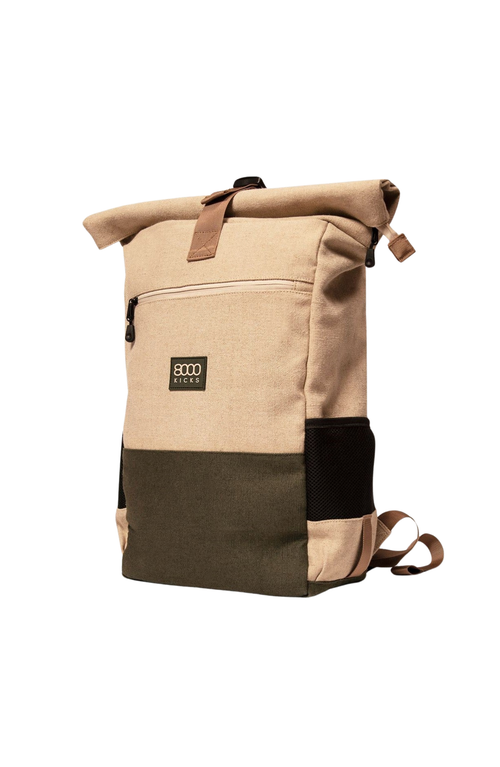 8000kicks Everyday Backpack In Beige/green