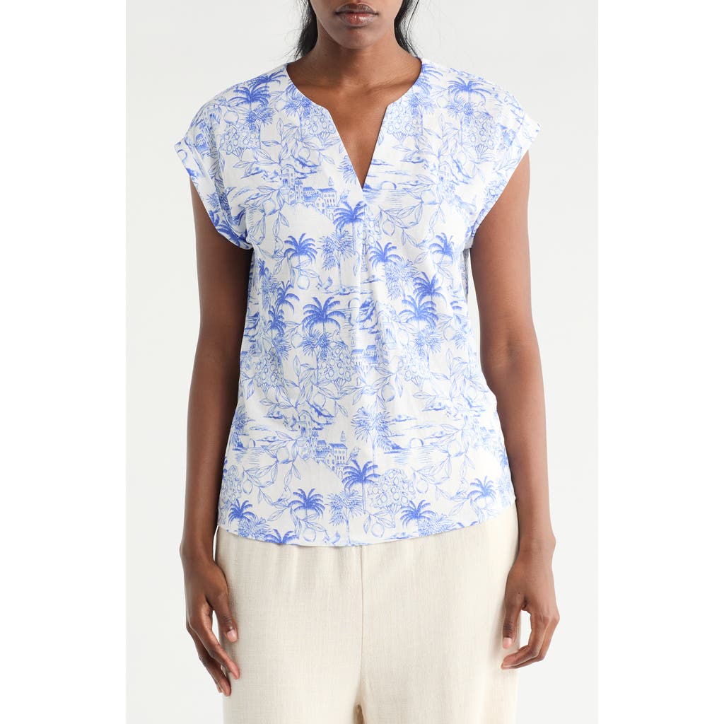 Bobeau Dolman Sleeve Piqué T-shirt In Blue
