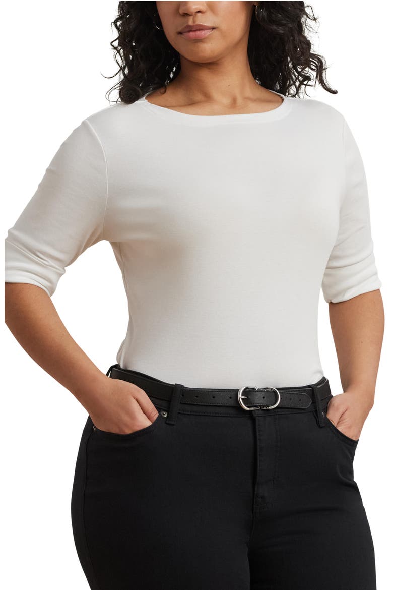 Boat Neck Top, Main, color, WHITE