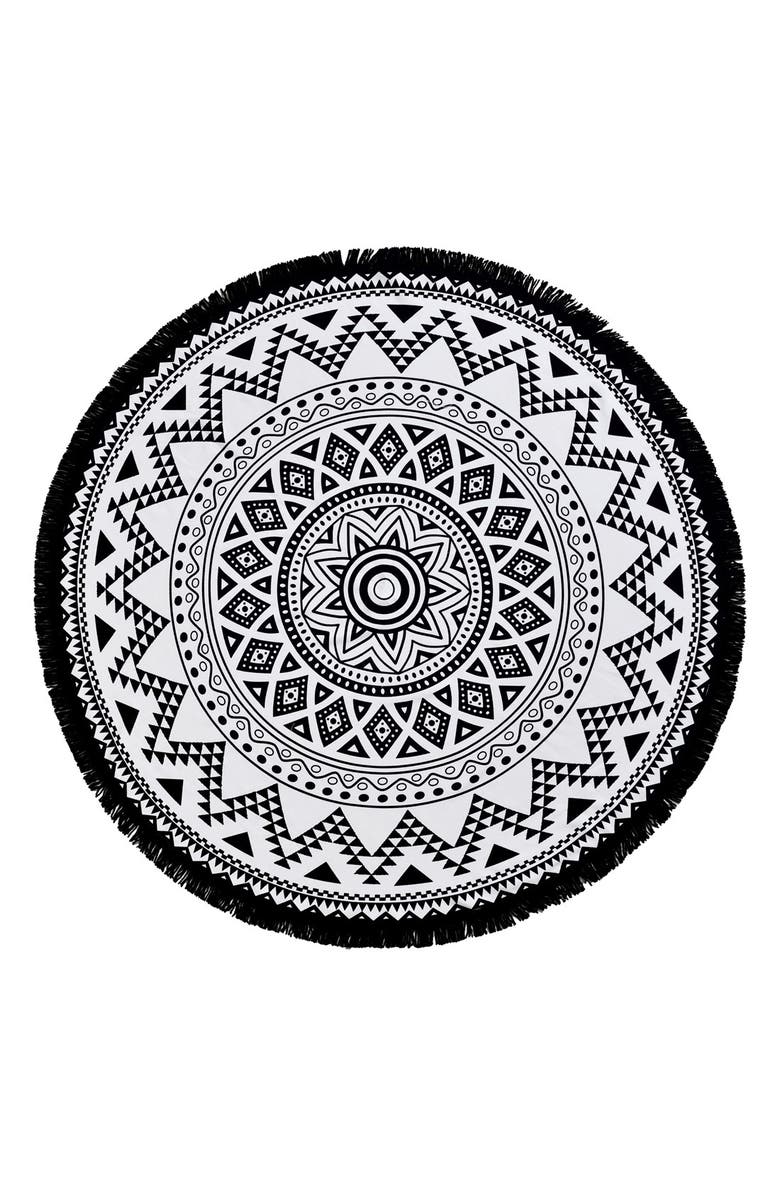 Linum Home Textiles 'Kilim' Turkish Pestemal Round Beach Towel, Main, color, 