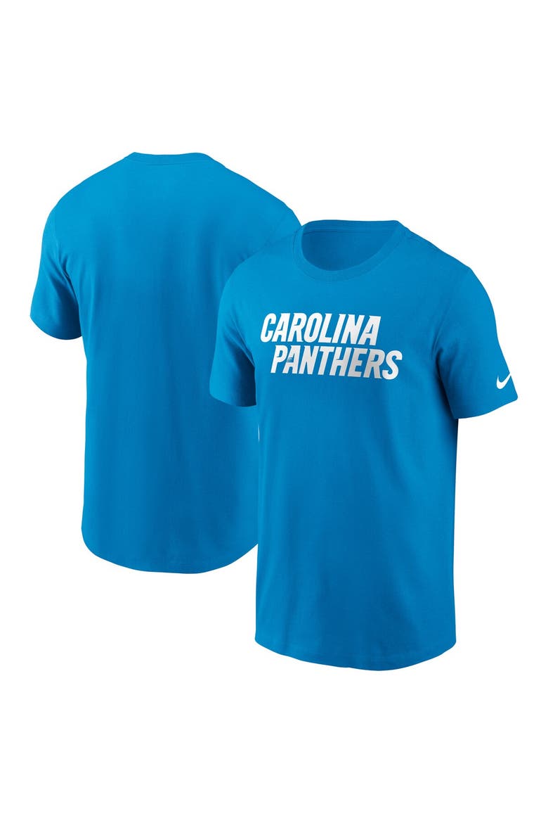 Men's Nike Blue Carolina Panthers Primetime Wordmark Essential T-Shirt, Main, color, Blue