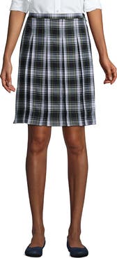 Lands' End School Uniform Young Plaid Box Pleat Skirt Top of the Knee
