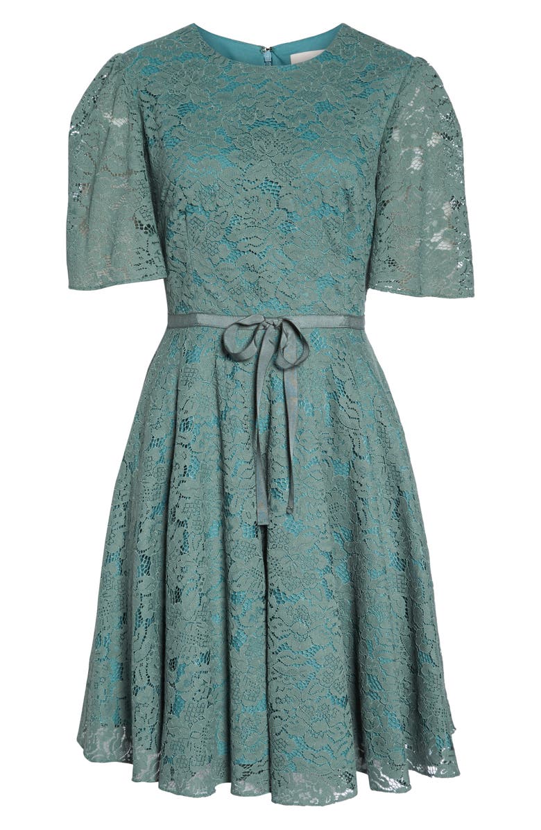 Gal Meets Glam Collection Harper Lace Fit & Flare Dress, Alternate, color, 