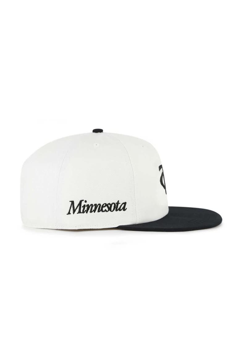 Men's '47 White/Black Minnesota Twins Foundation Captain Snapback Hat, Alternate, color, White