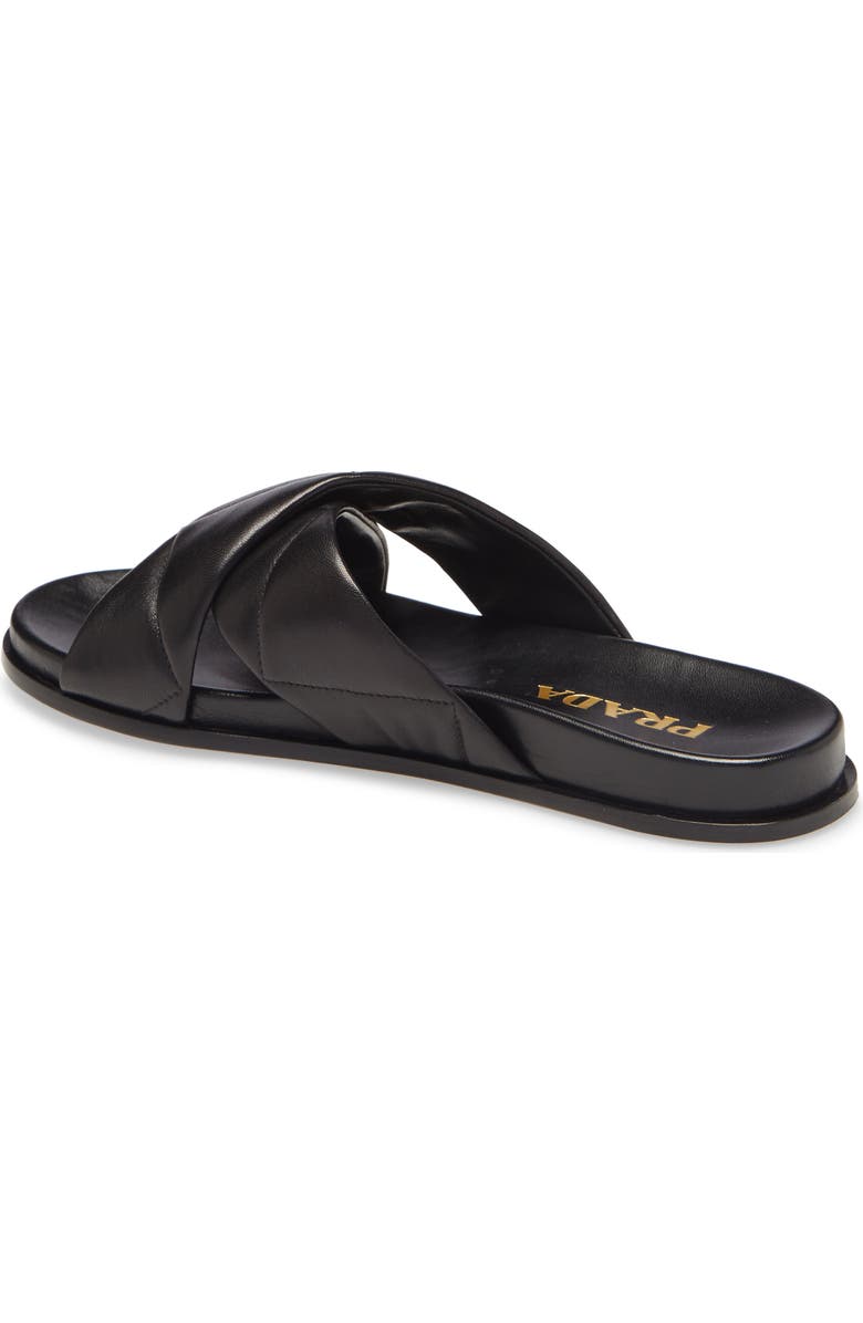 Prada Logo Cross Strap Slide Sandal, Alternate, color,