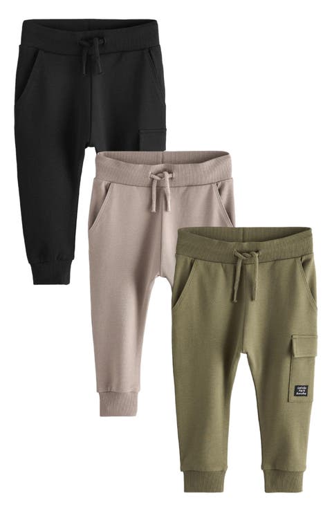 Kids' 3-Pack Assorted Cotton Utility Joggers (Toddler & Little Kid)