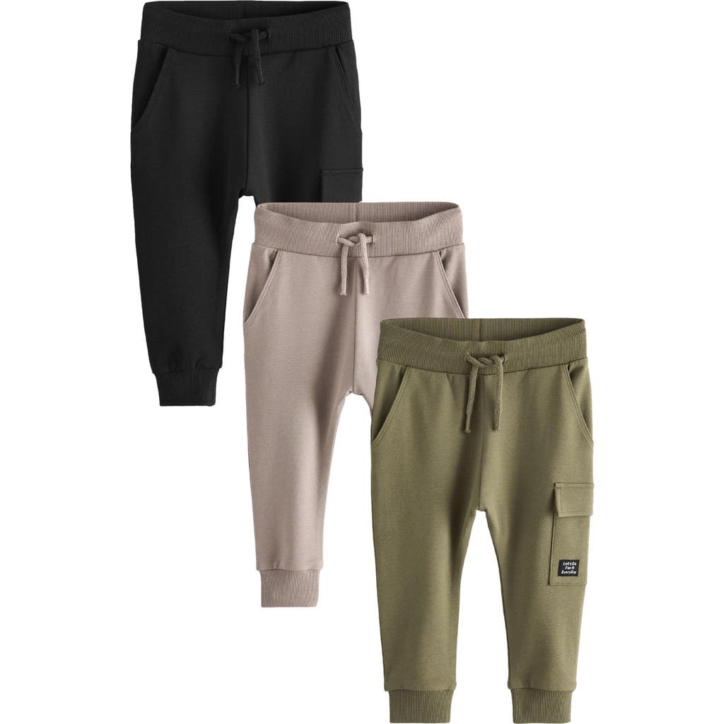 Next Kids' 3-pack Assorted Cotton Utility Joggers In Green