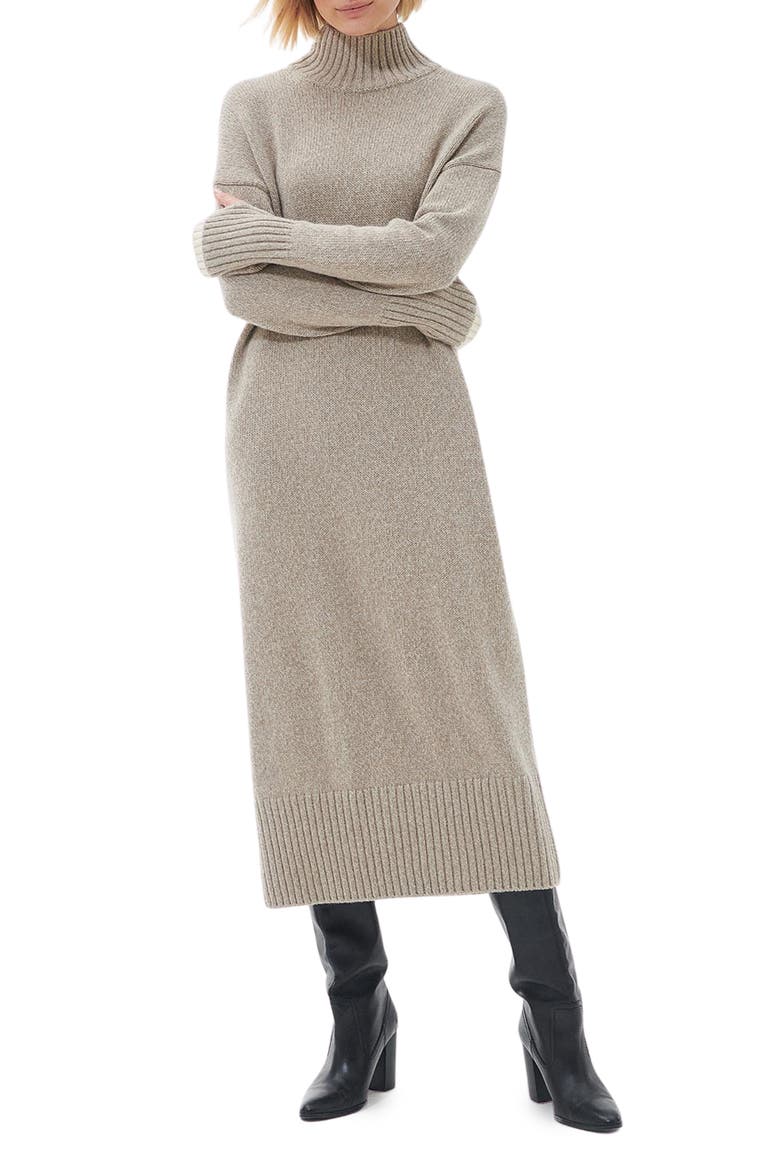 Winona Long Sleeve Midi Sweater Dress, Main, color, LIGHT FAWN