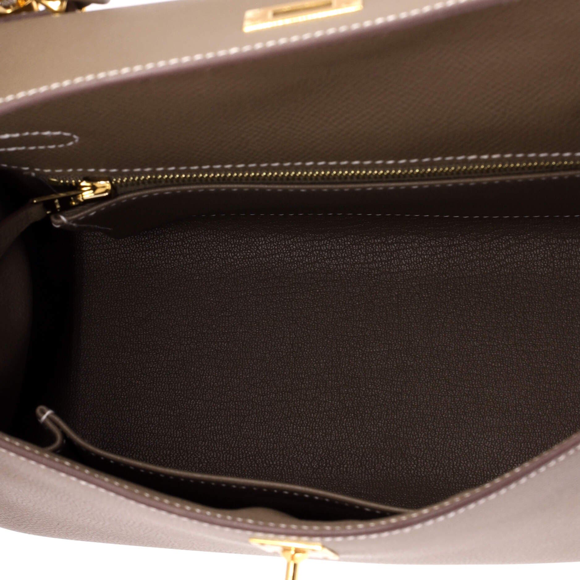 Pre-Owned Hermes Kelly Handbag Grey Epsom with Gold Hardware 25, Alternate, color, Etoupe