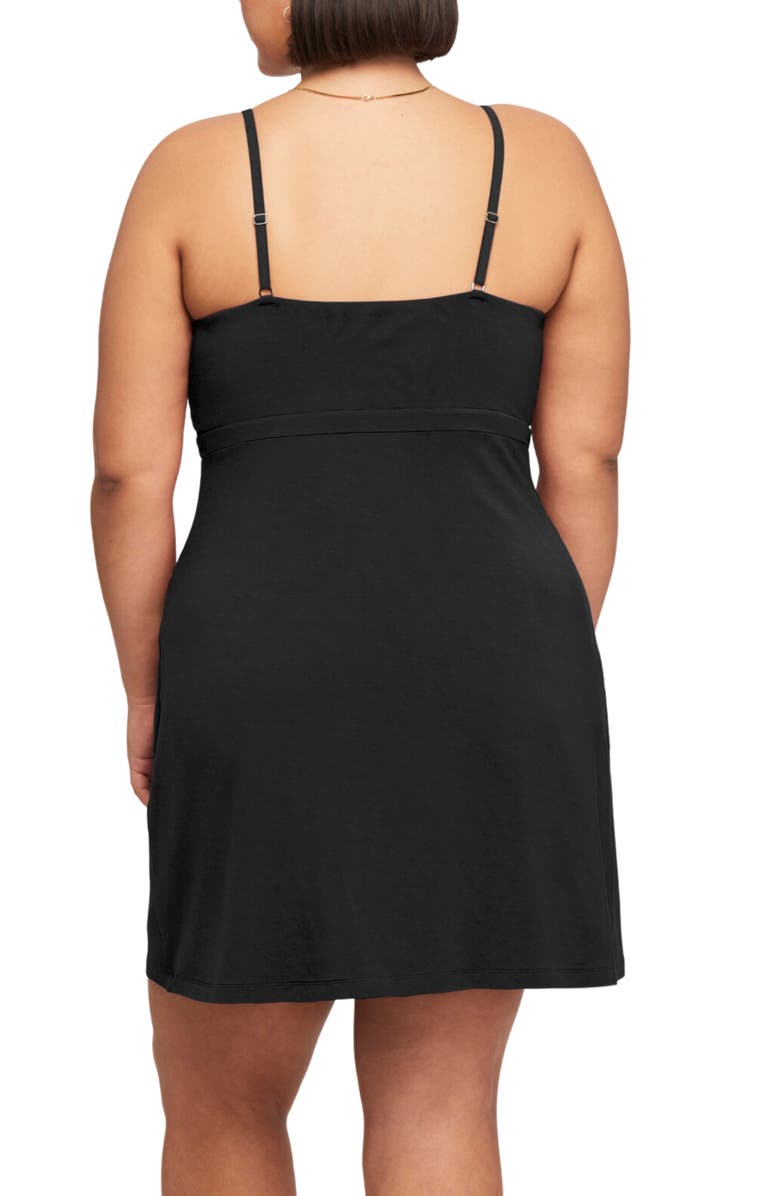 Montelle Intimates Modal Blend Short Chemise, Alternate, color, Black