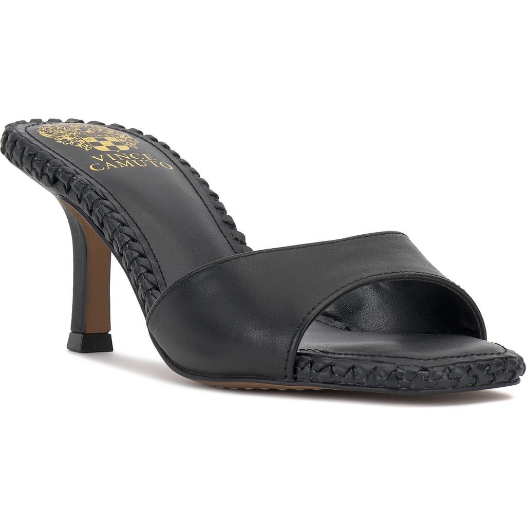 Vince Camuto Emmla Stitched Mule Sandals In Black