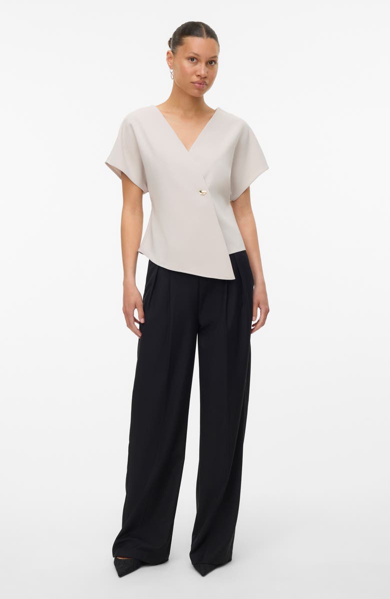 VERO MODA Sonja Short Sleeve Asymmetric Top, Alternate, color, Pumice Stone