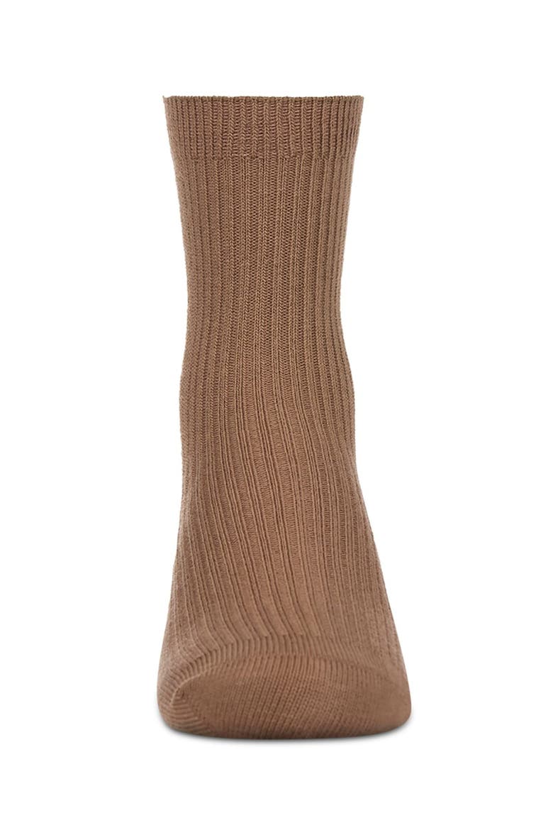 Ribbed Rich Crew Socks, Alternate, color, Toasted Almond