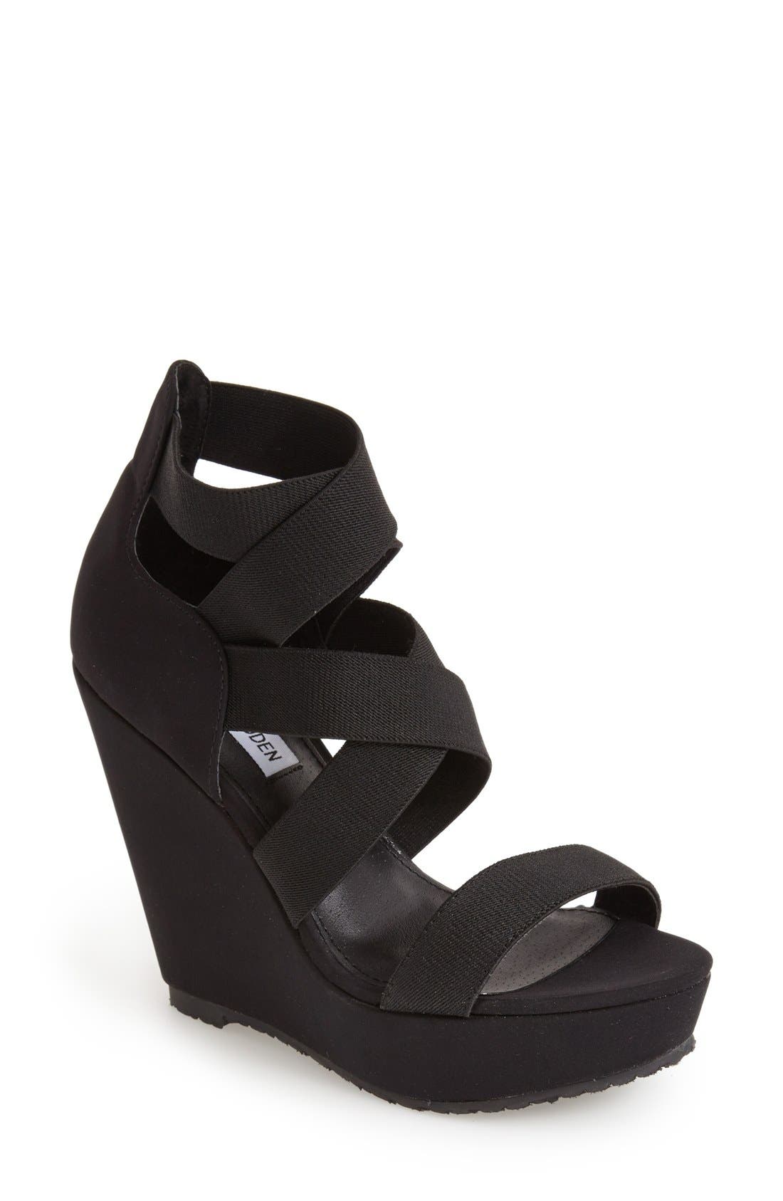 'Valine' Wedge Sandal, Main, color, BLACK MULTI