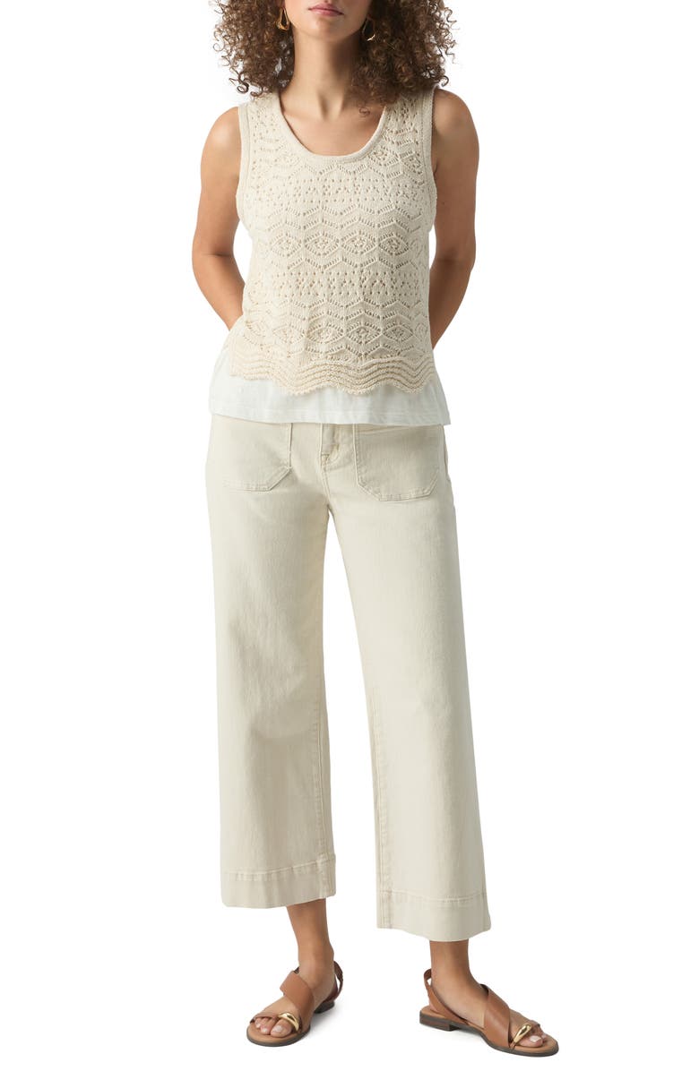 Sanctuary Flow With It Open Stitch Layered Sweater Tank, Alternate, color, 