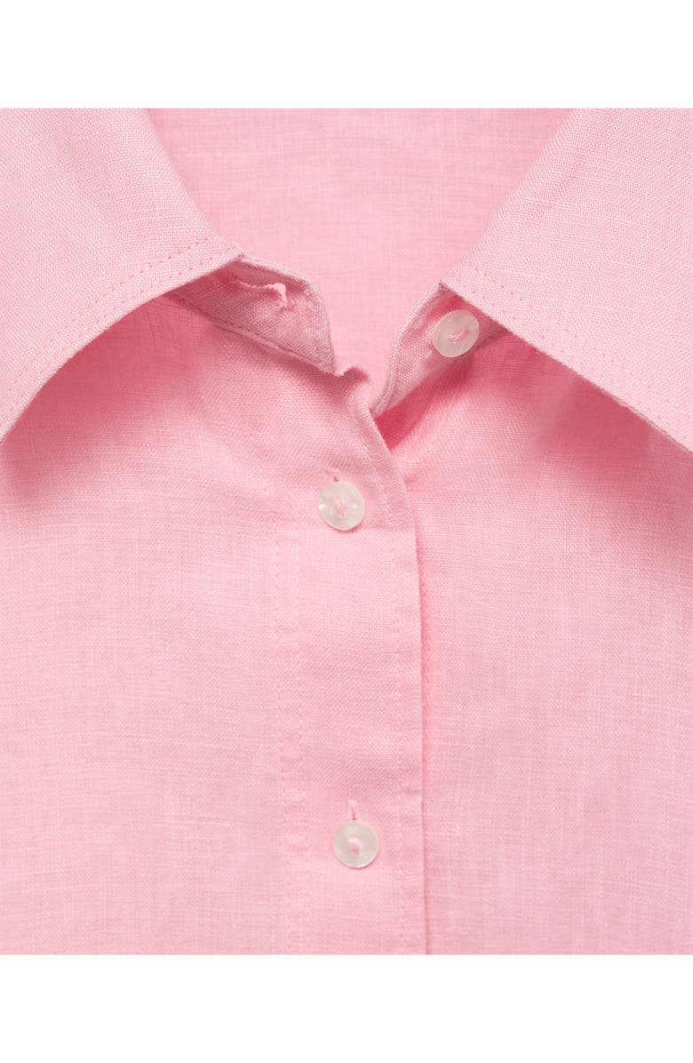 MANGO Oversize Linen Button-Up Shirt, Alternate, color, 