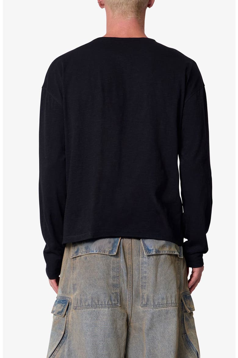 Slouchy Long Sleeve Pocket T-Shirt, Alternate, color, BLACK