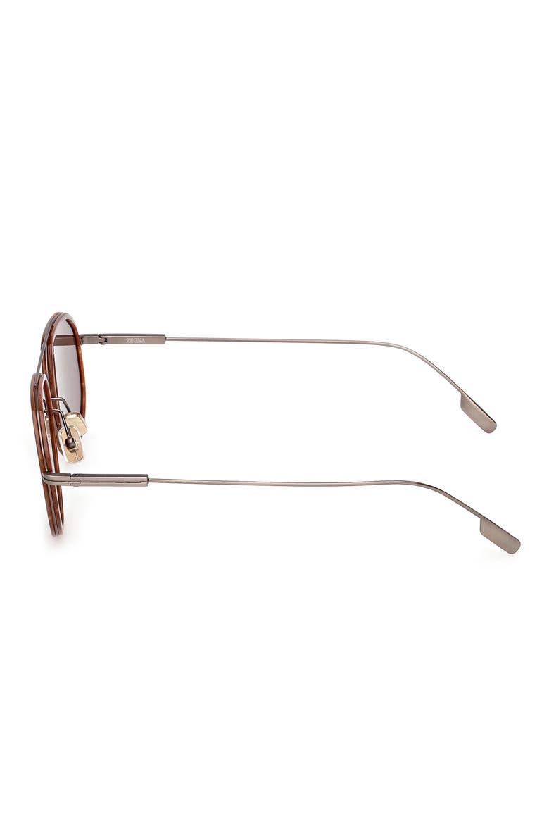 56mm Geometric Sunglasses, Alternate, color, ANILINE AND FOLIAGE / BROWN
