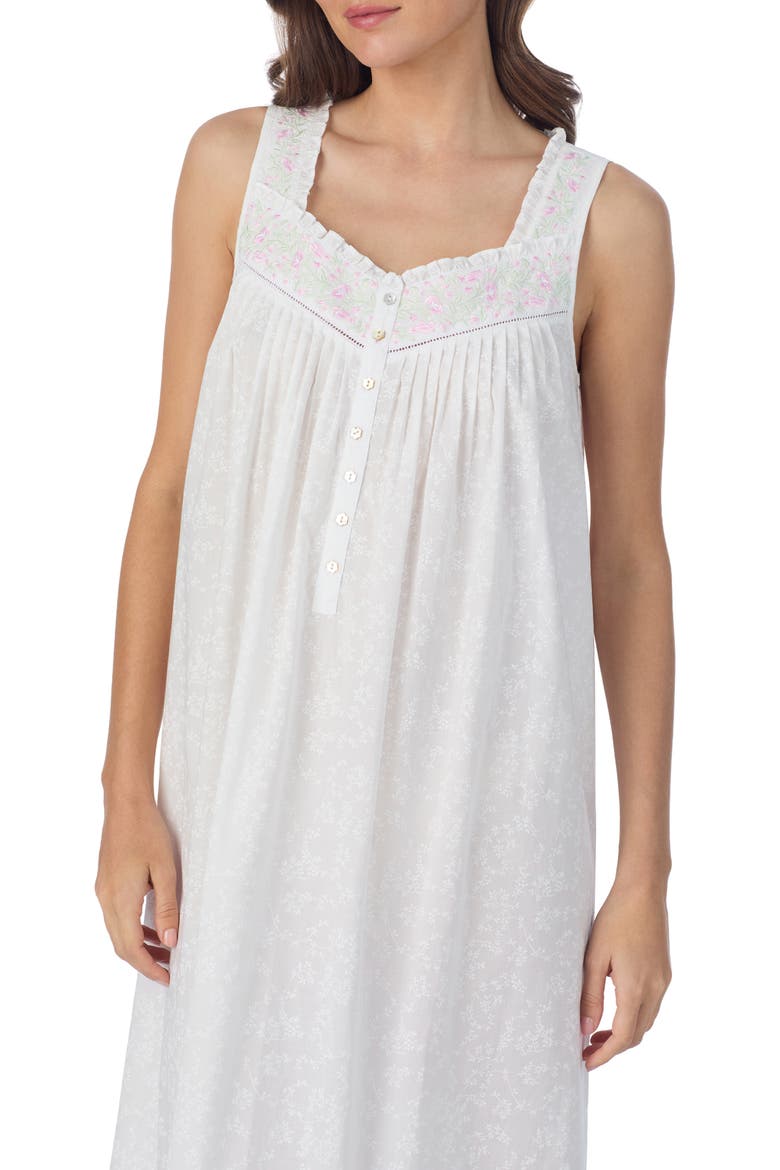 Sleeveless Cotton Lawn Ballet Nightgown, Alternate, color, WHITE