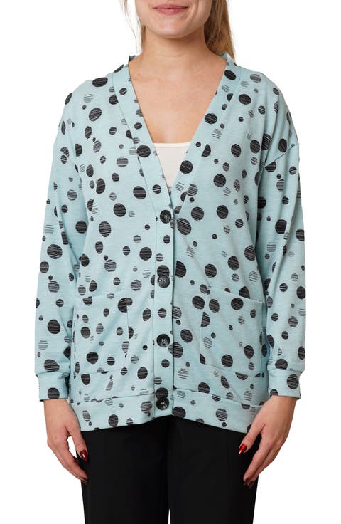 Drop Shoulder Dot French Terry Sweater