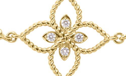 Roberto Coin 18k Yellow Gold Principessa Diamond Flower Link Bracelet In Yellow