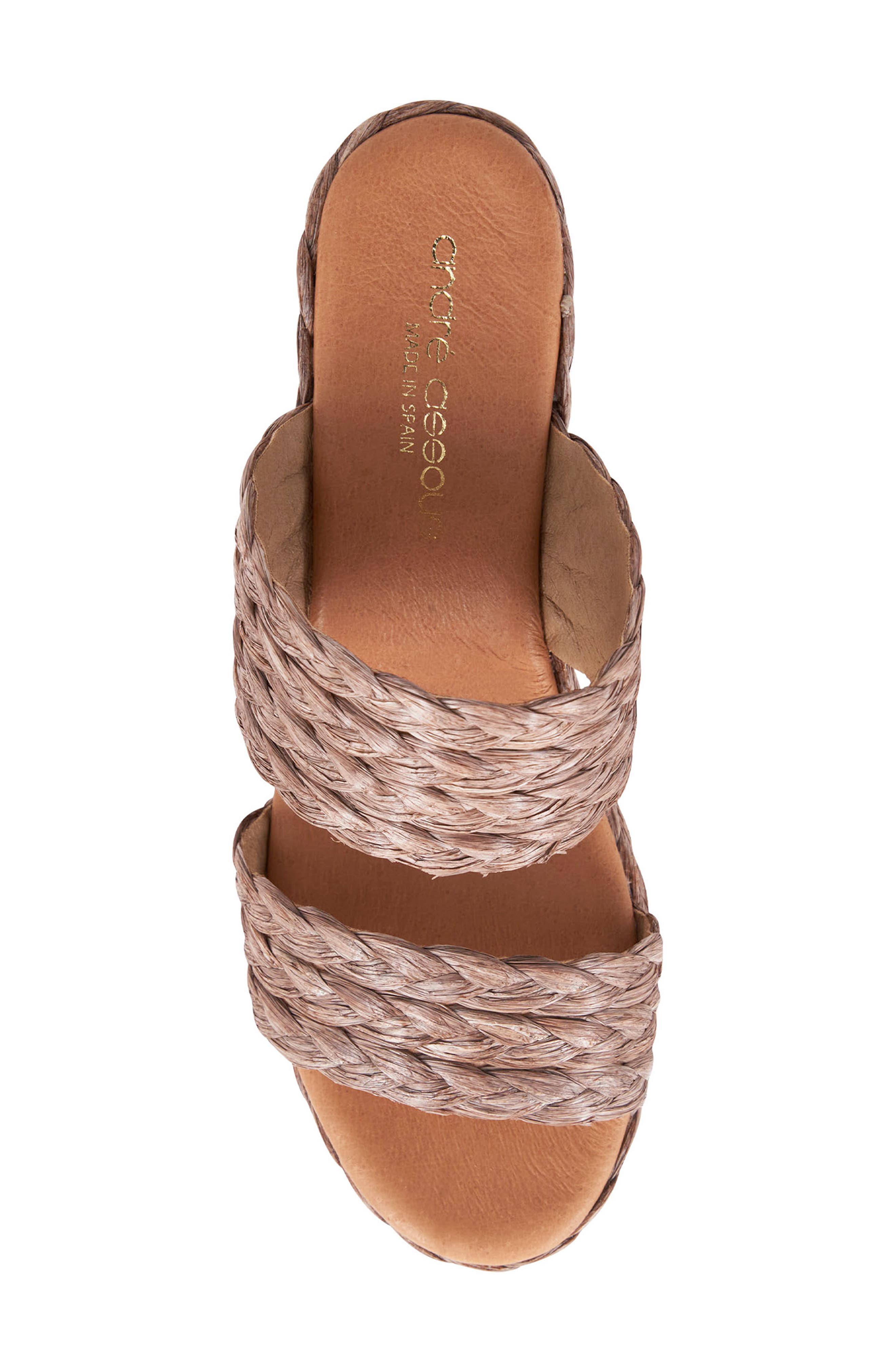 André Assous Nolita Raffia Wedge Slide Sandal, Alternate, color, 